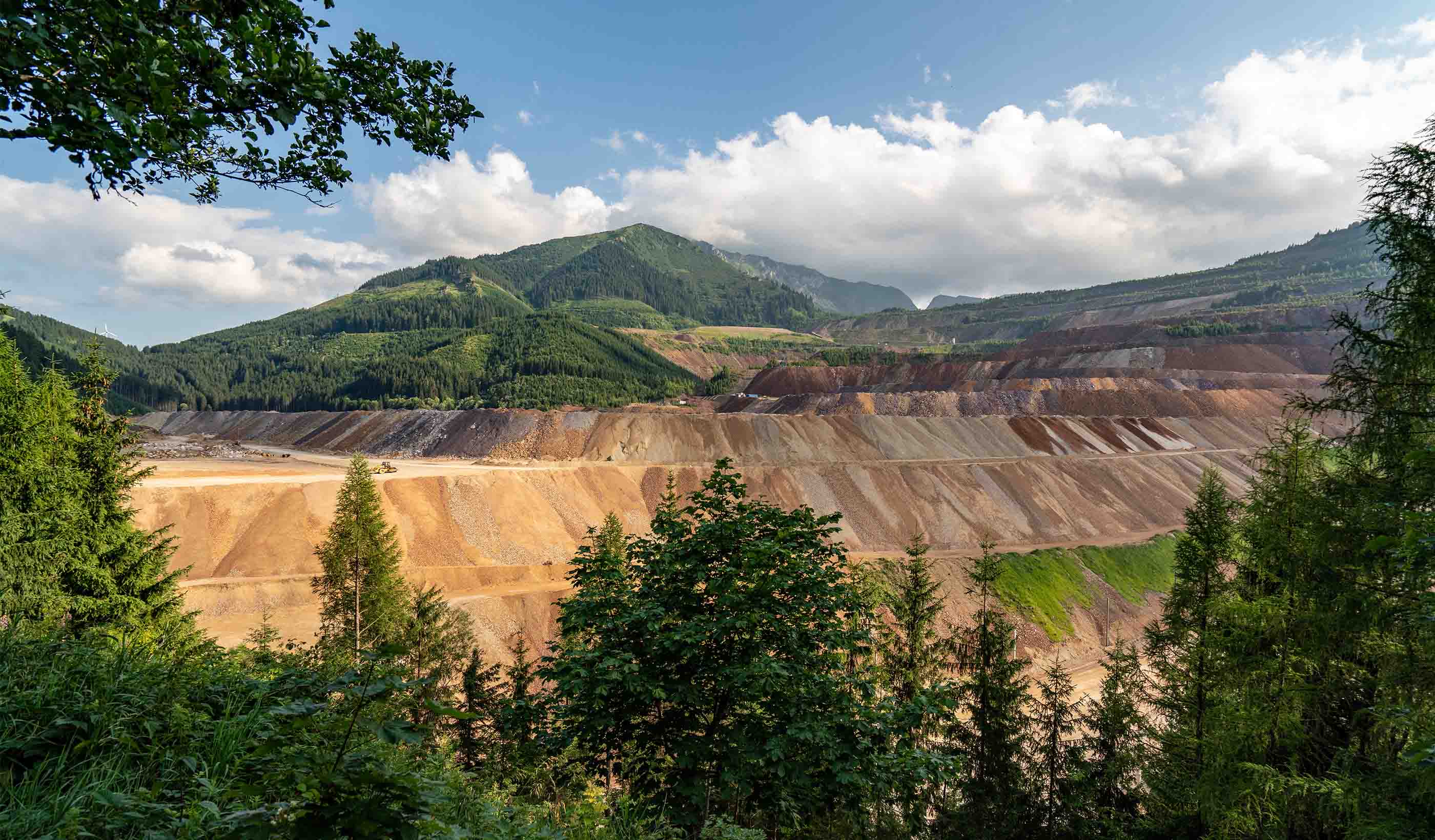 A mine with mountains in the background