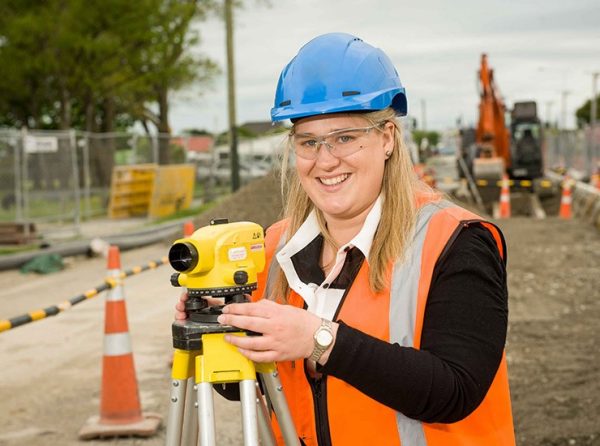 Fritha McCrimmon-Robinson conducting on-site surveying