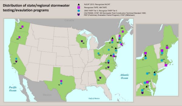 Maps of united states showing where stormwater programs exist