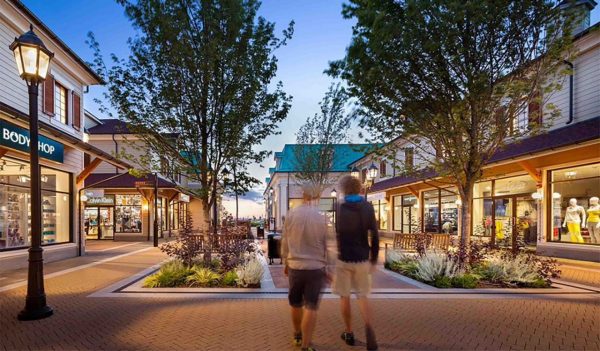 Exterior pathways at The McArthurGlen Designer Outlet in Vancouver, British Columbia