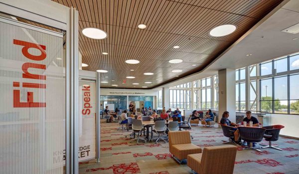 GVSU library open area with students