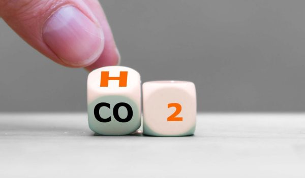 Hydrogen spelled out with dice