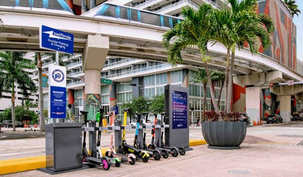 e-scooter and e-bike charging station