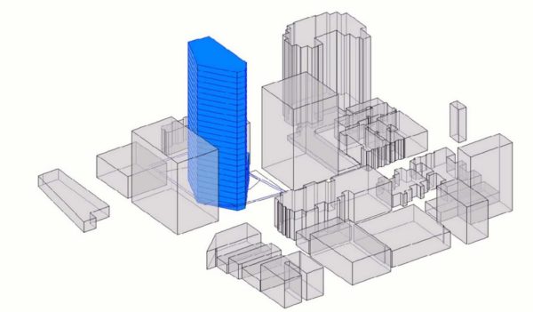Computational design rendering of a building