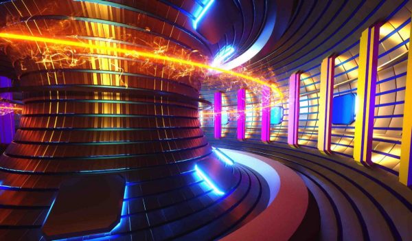 3D rendering of a fusion reactor, nuclear fusion