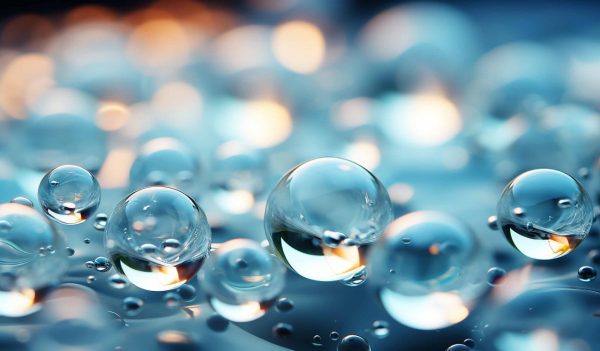 Close-up of water bubbles.
