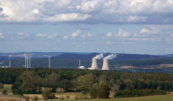 Nuclear power plant and wind generators