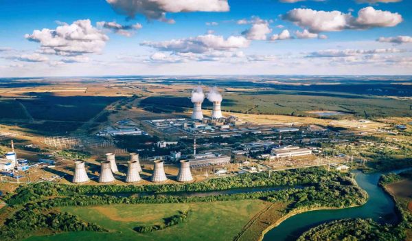 Nuclear Power Station aerial view.
