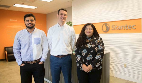 Marc Pearson accompanies Saad and fellow Lipscomb University student Meadya Doski during their internships at Stantec.