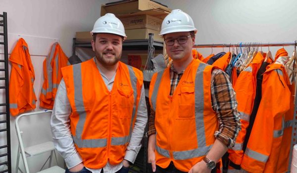 Sean O'Brian and Ben Martin (right) in PPE vests.
