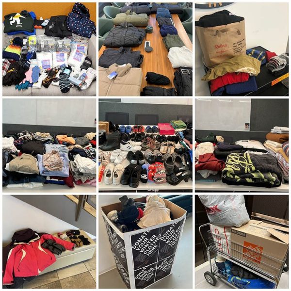 Collage of items donated to local charities.