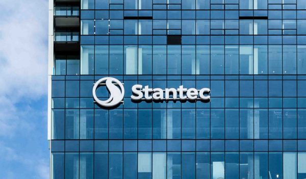 Stantec sign on side of building