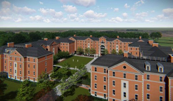 Rendering of Student's Village at TWU