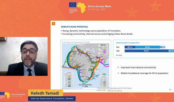 Screenshot of online event for EU internet project 