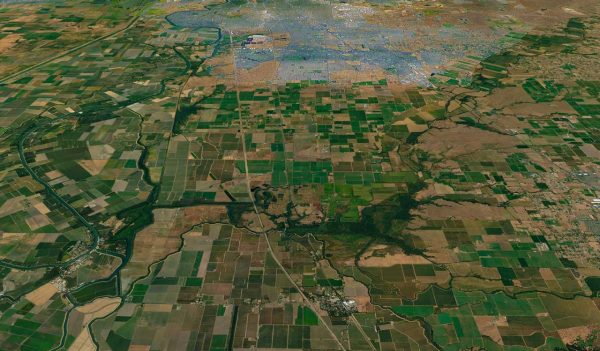 Aerial view of the land in Sacramento County