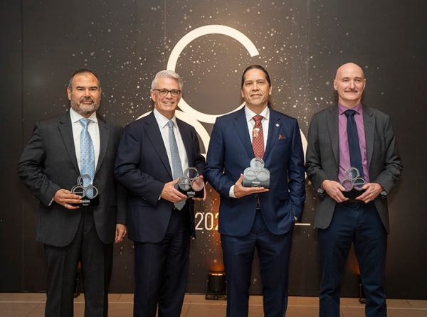 Group image of the 4 award winners, including Gord Johnston.