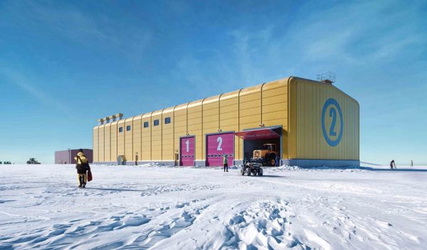 Exteior of a utitliy building at the HBA Davis Station in the Antarctic.