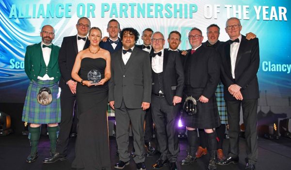 From left to right Martin Hagen (SW), Konstantin Belyanov (CWA), Lynsey Lennon (SW), Scott Gardiner (CWA), Mahesh Iyer (Stantec/m2), Harry Boston (SW), Kieran Downey (SW), Kenny Falconer (ARC), Paul O'Rourke (CWA), James Weir (SW) and Steve Davis (Host).