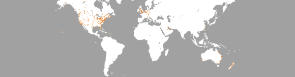 Map showing Stantec office locations global