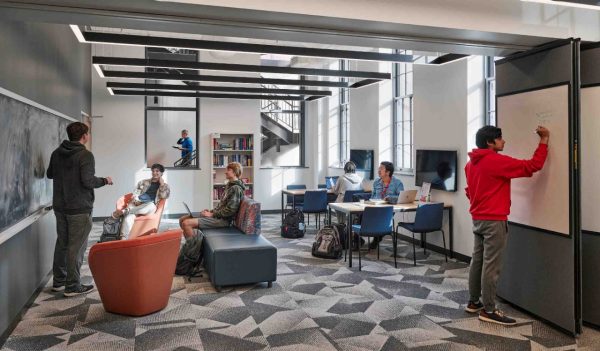 Open study space with a variety of seating