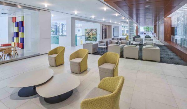 Lobby with a variety of soft seating