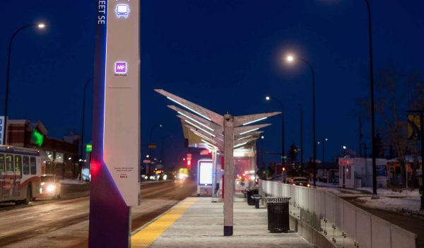 A transit station platform, Architectural Photographer Calgary