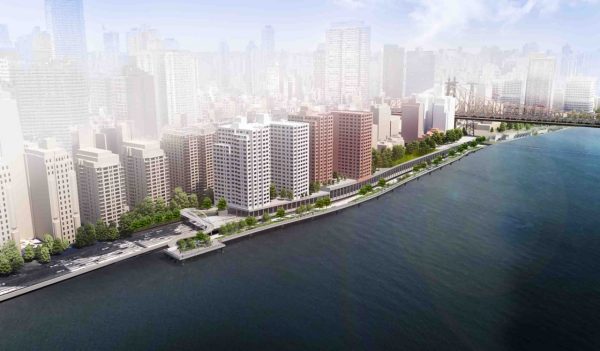 Rendering of the new greenway along the waterfront