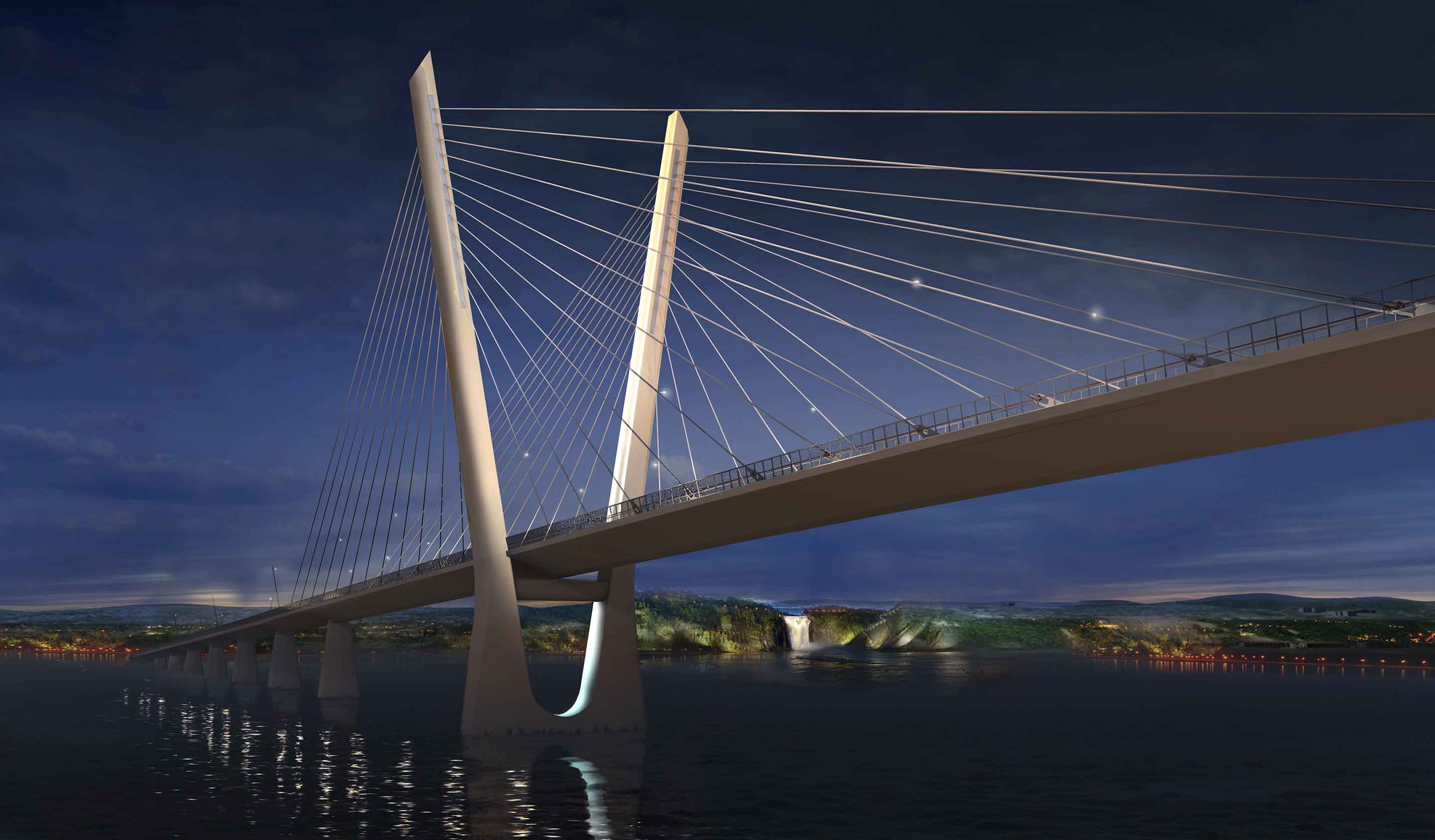 Nouveau pont à haubans de l'île-d'Orélans