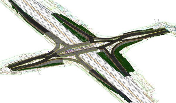 Model of the new road over I-95