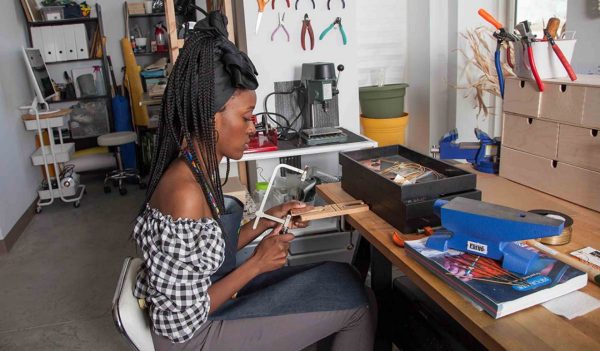 Etiti Ayeni is a jewelry designer/resident at Pullman Artspace Lofts in Chicago.