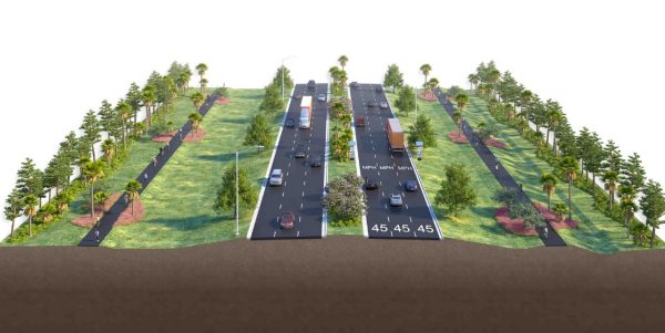 Rendering of the road widening profect