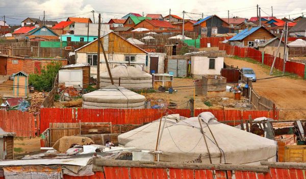 Poor households in outskirts of Ulaanbaatar, Mongolia's Capital